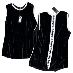 NWT JOSEPH Velvet Silk Hook Closure Peplum Blouse